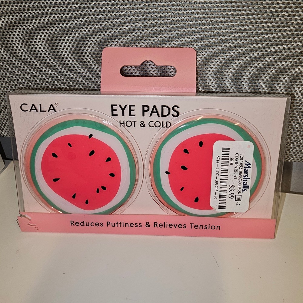 NEW CALA Watermelon Eye Pads Hot Cold Reduces Puffiness Relieves Tension New
